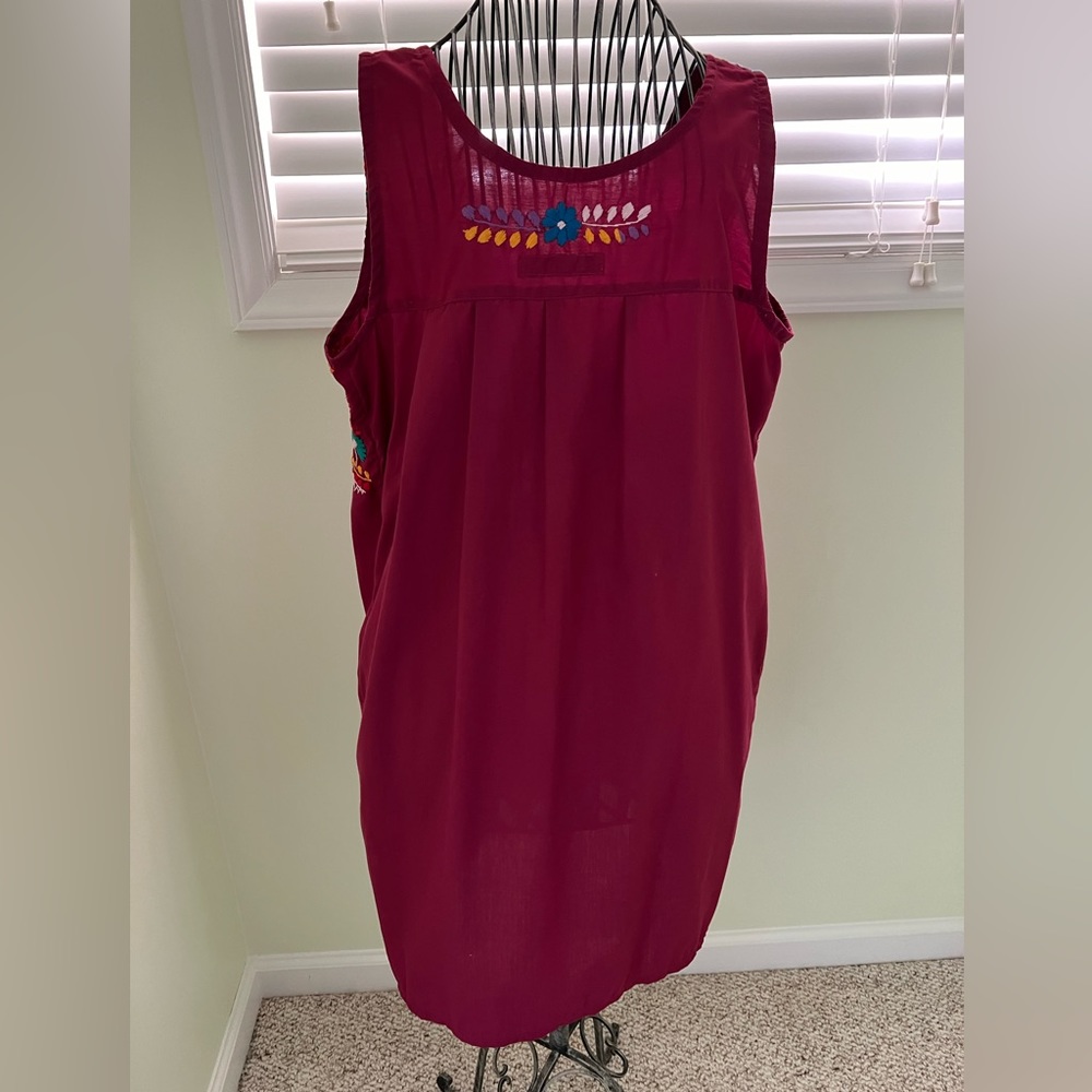 Hand embroidered modern Mexican, mini dress by Erica Maree - Picture 5 of 6